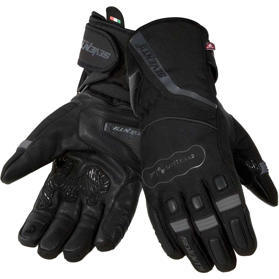 Gants de moto Seventy Degrees SD-T7 GOBI Noir Gris