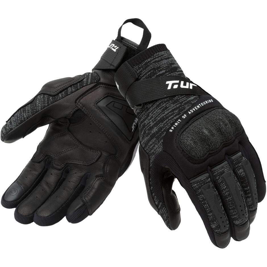 Gants de moto T-UR T917HU G KNIT noirs
