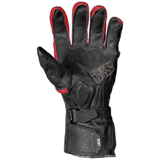 Gants de moto technique Racing IXS RS-200 noir rouge certifié avec protections