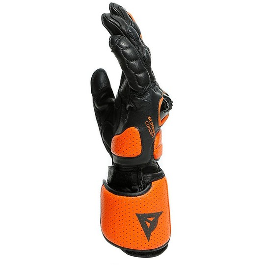 Gants de sport moto en cuir Dainese IMPETO noir orange