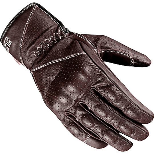 Gants Moto Blauer en Cuir OCTOPUS Marron avec Protections
