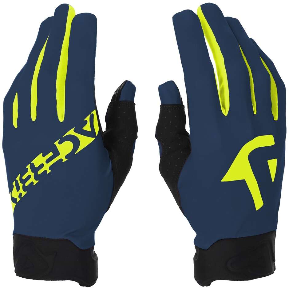 Gants moto cross Acerbis MX LINEAR 2.0 bleu jaune