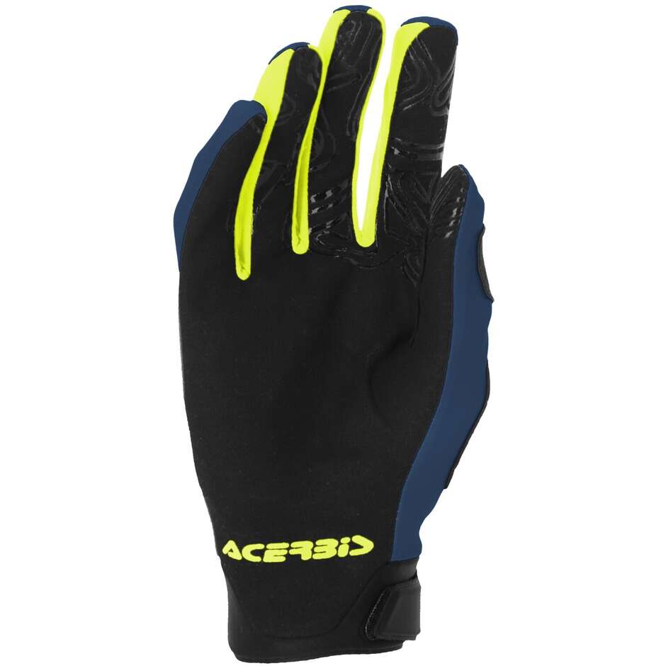 Gants moto cross Acerbis MX LINEAR 2.0 bleu jaune