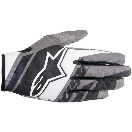 Gants Moto Cross Enduro Alpinestars Racer Supermatic Gloves 2016 Noir Blanc Gris