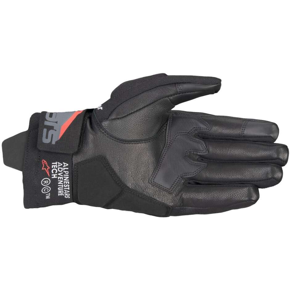 Gants moto en cuir Alpinestars COROZAL V3 DRYSTAR Noir Gris Foncé Rouge Fluo