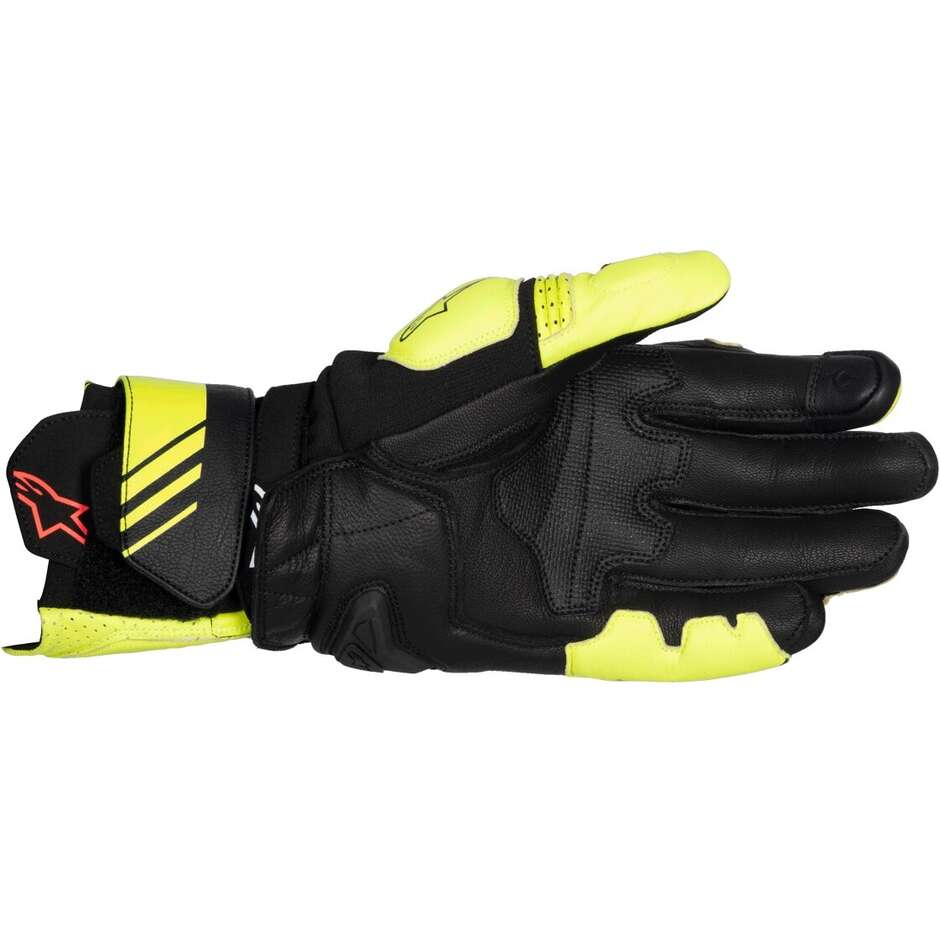 Gants moto en cuir Alpinestars GP PLUS R V3 Jaune Fluo Noir