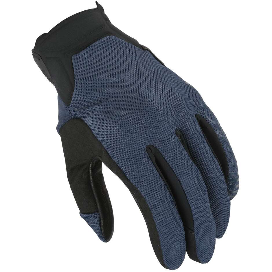 Gants moto en cuir Macna Get Bleu Noir