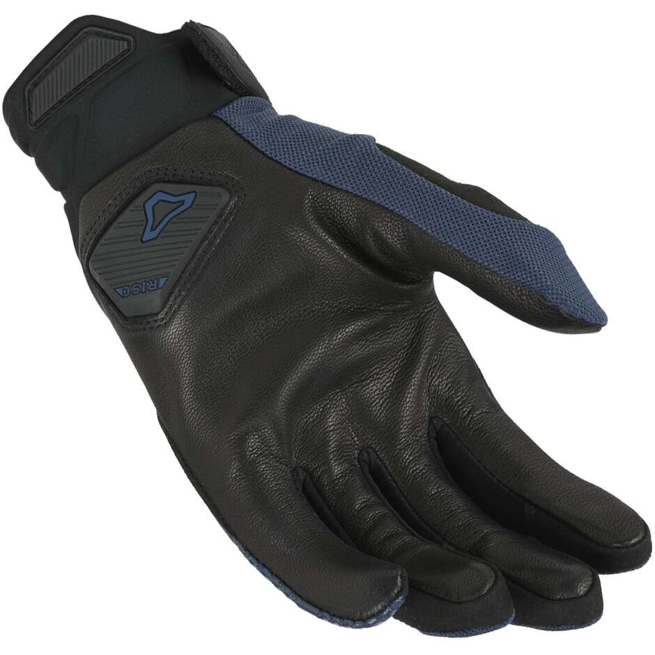 Gants moto en cuir Macna Get Bleu Noir
