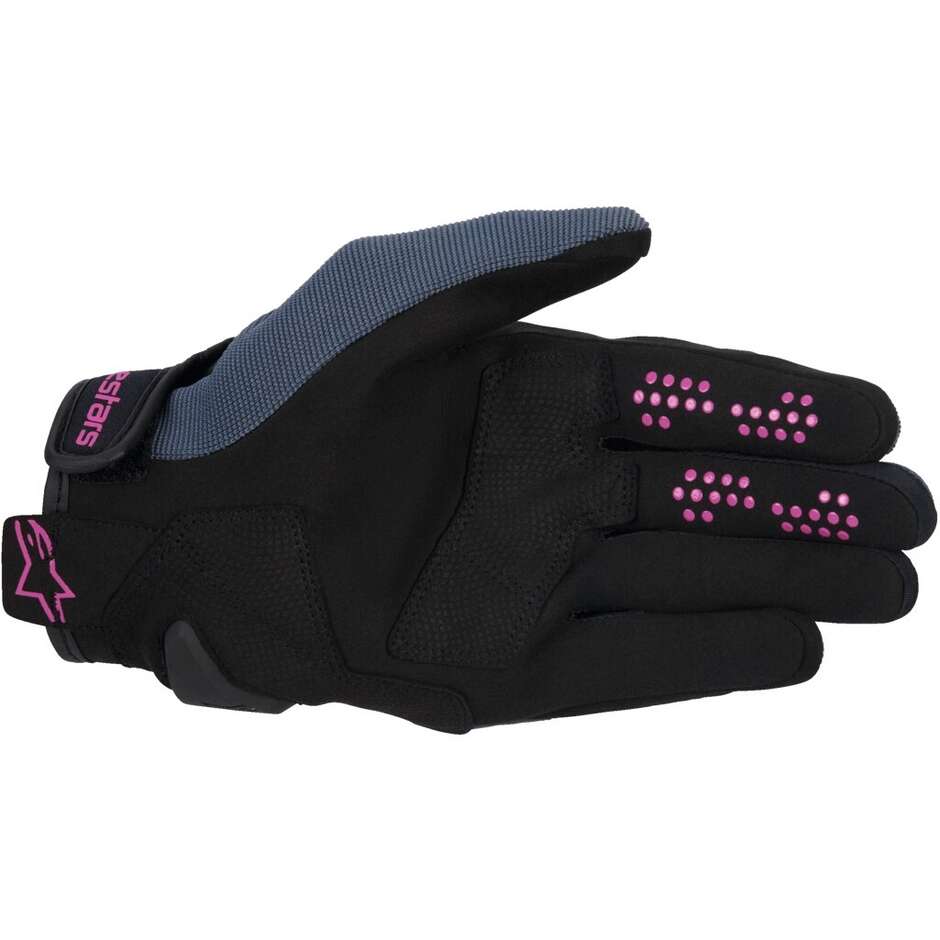 Gants moto en tissu pour femme Alpinestars CHROME Asphalt Black Pink