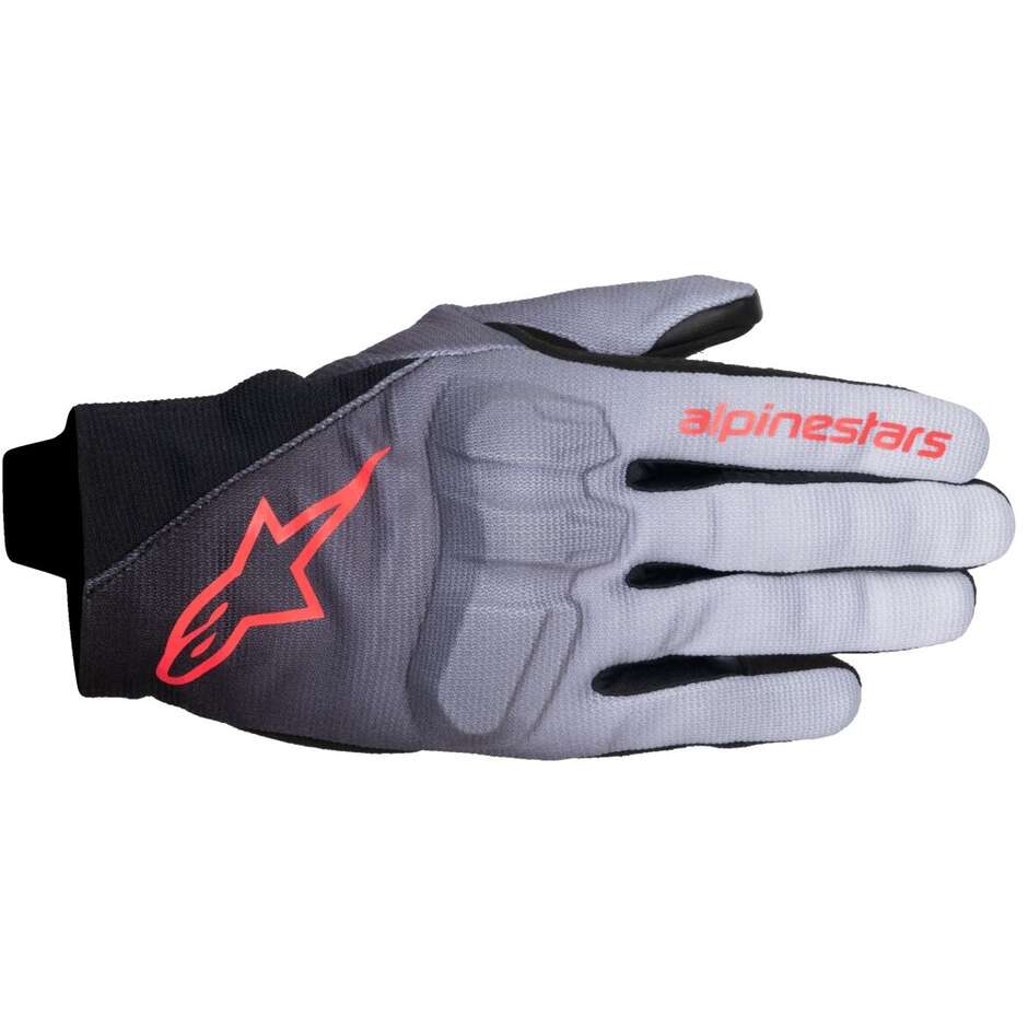 Gants moto en tissu pour femme Alpinestars REEF V2 Gris Noir Rose Fluo