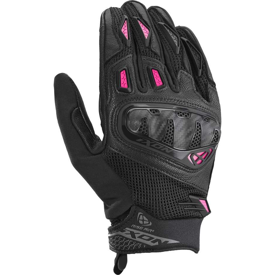 Gants moto femme Ixon RISE AIR 2 L Noir FUCHSIA