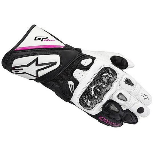 Gants Moto Femme Race Alpinestars STELLA GP PLUS GANTS Blanc-Noir