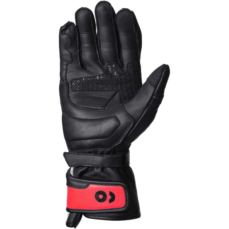 Gants moto Gms GR-1 SF Gants Noir Blanc Rouge