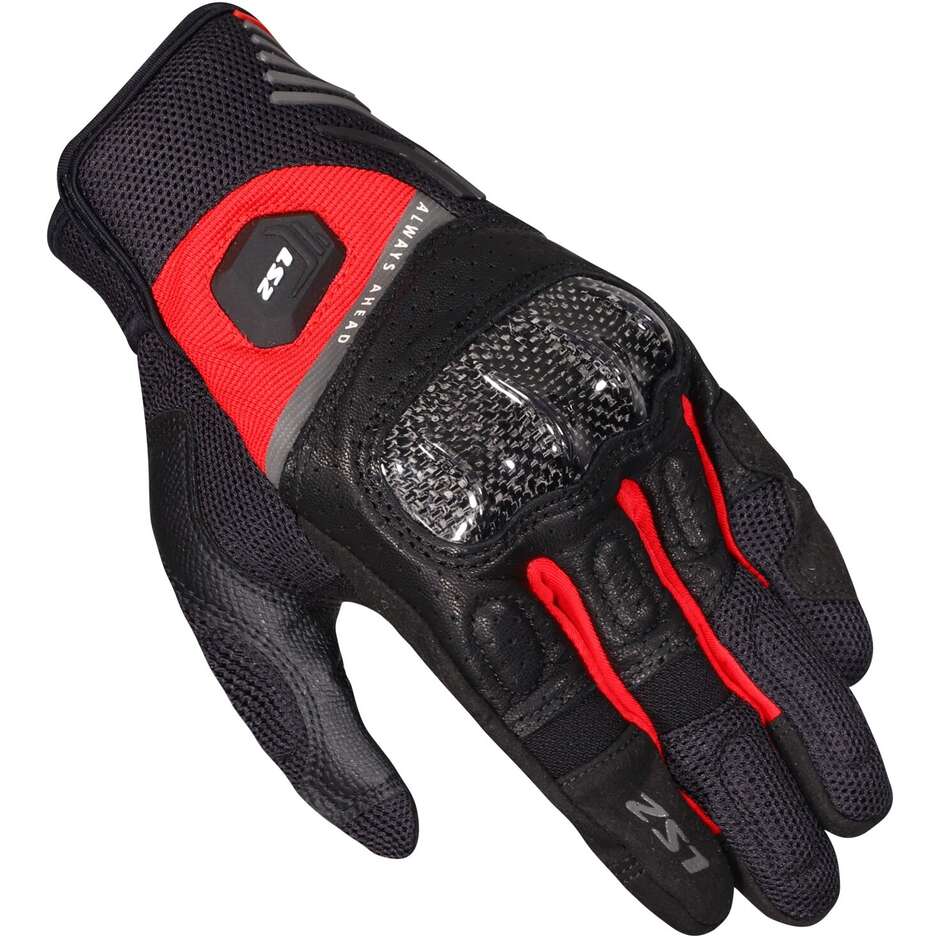 Gants moto LS2 ATOM MAN Noir Rouge