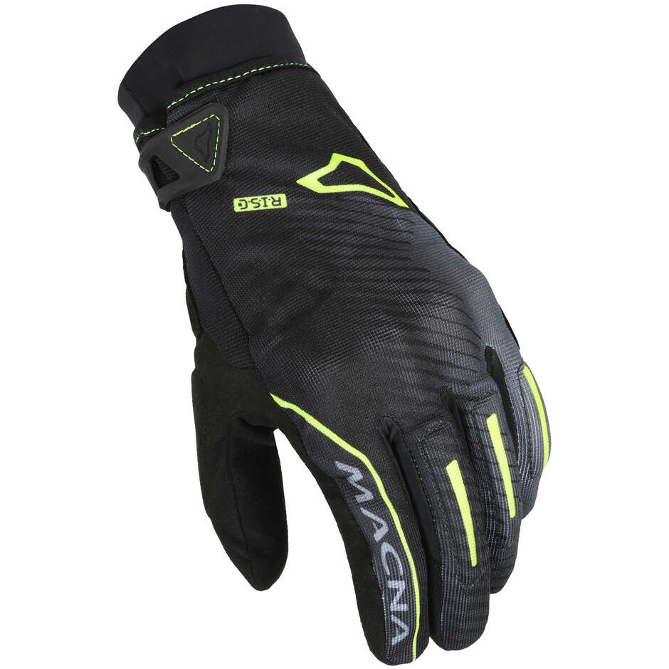 Gants Moto Macna Crew RTX Noir Jaune Fluo
