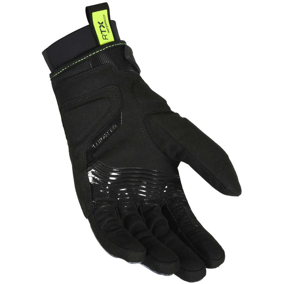 Gants Moto Macna Crew RTX Noir Jaune Fluo