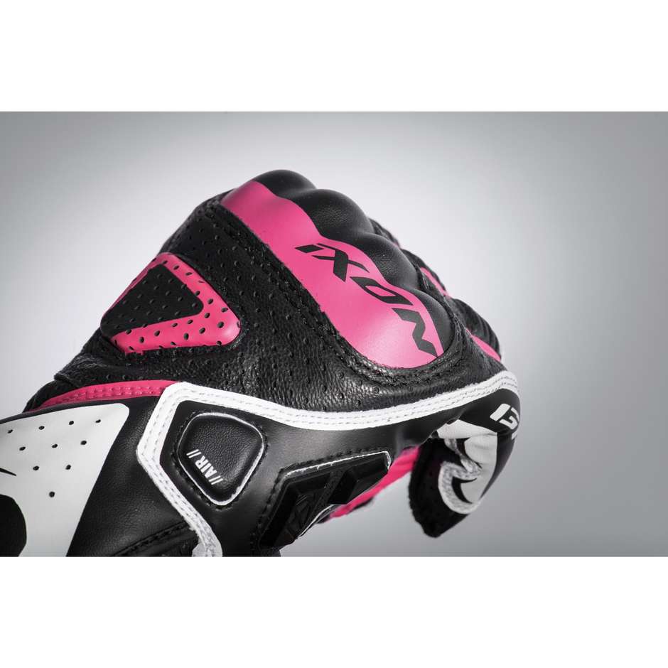 Gants Moto Racing Ixon GP5 AIR Lady Noir Blanc Fuchsia