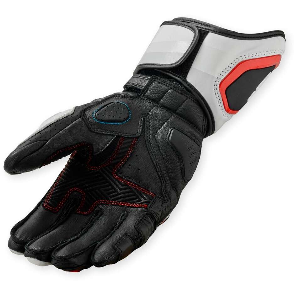 Gants moto Rev'it Quantum 3 Blanc Rouge Néon