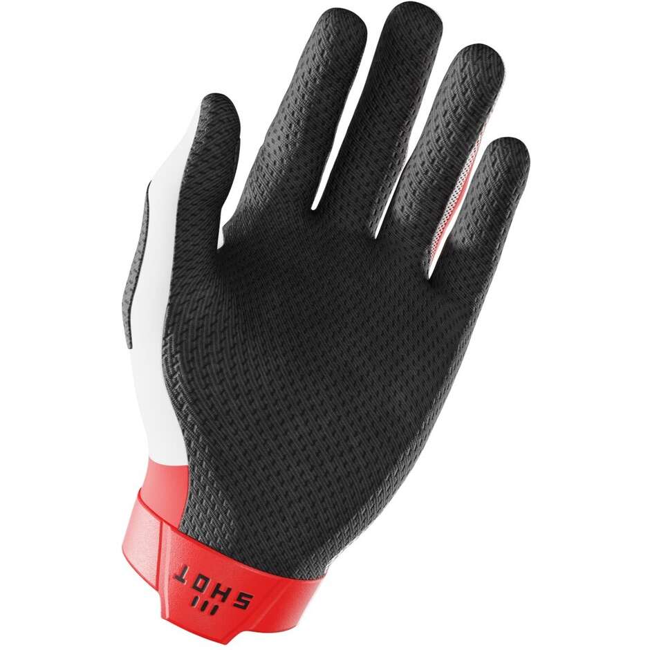 Gants Moto Shot LITE PRO Cross Enduro Blanc Rouge