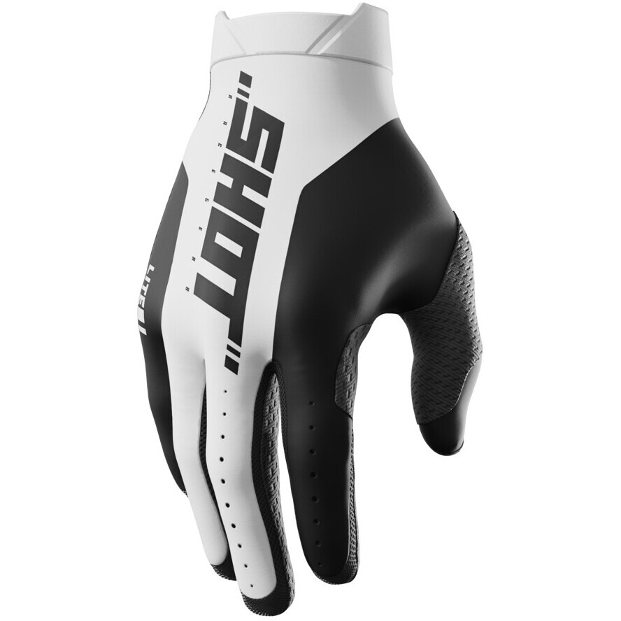 Gants Moto Shot LITE PRO Cross Enduro Noir Blanc