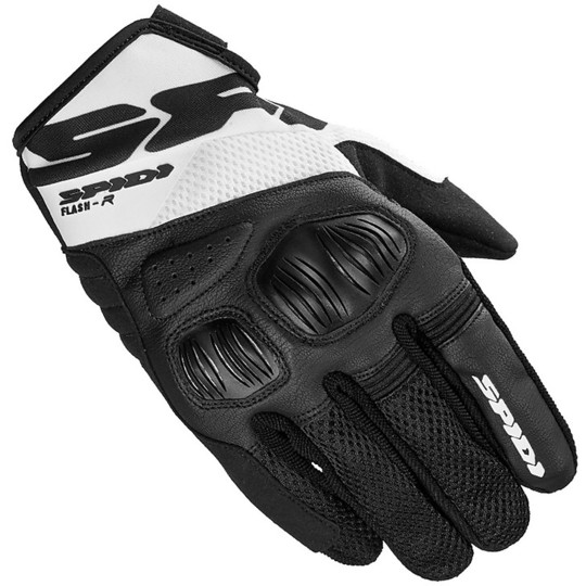 Gants Moto Spidi FLASH-R EVO Summer Fabric Noir Blanc