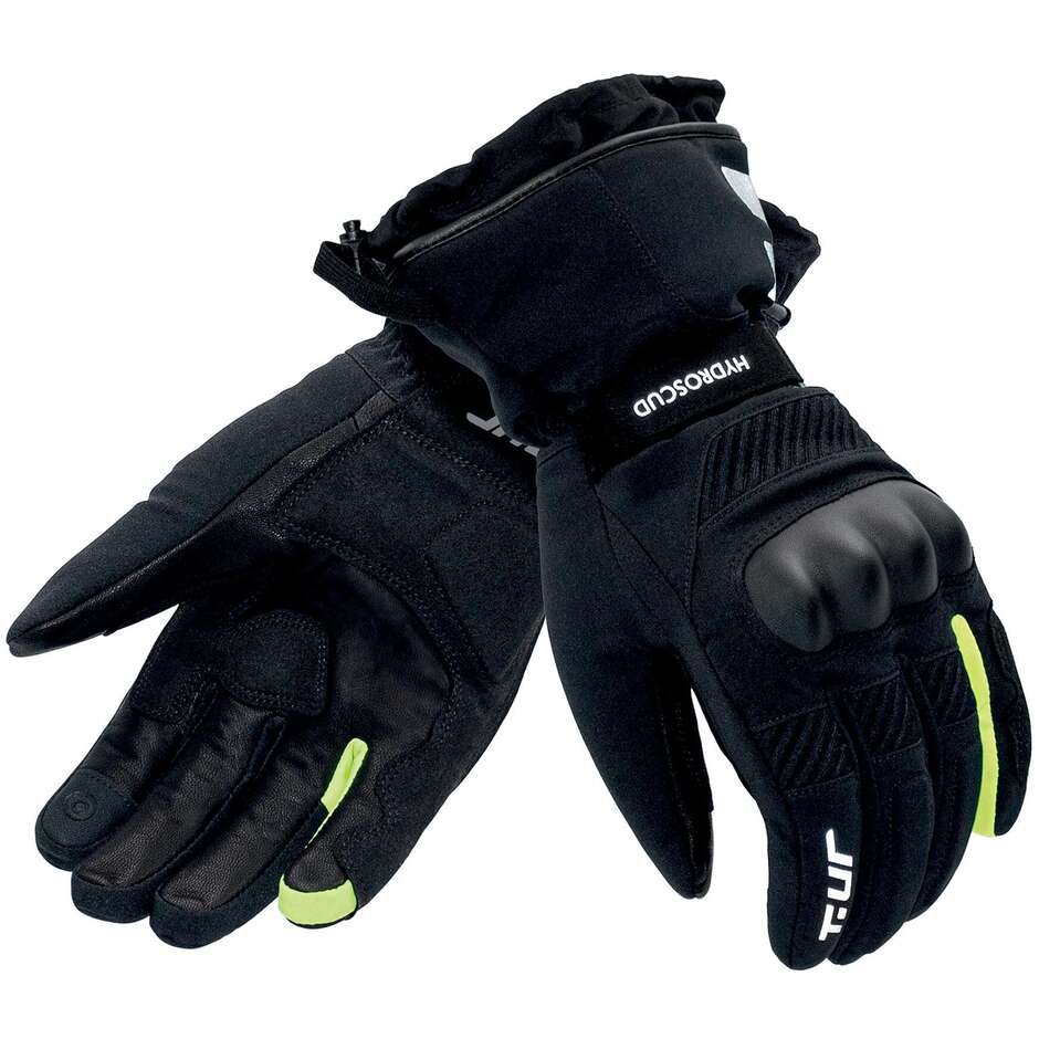 Gants Moto T-UR T924HU G-TWO PRO HYDROSCUD Noir Jaune Fluo