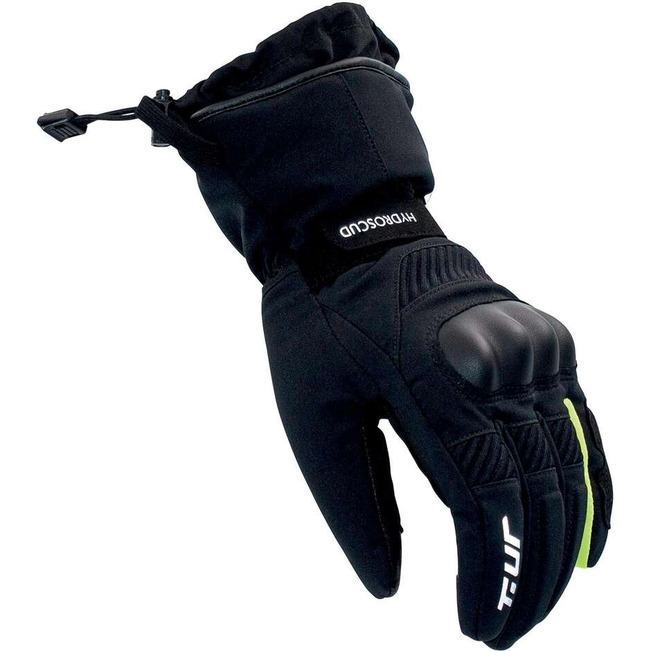 Gants Moto T-UR T924HU G-TWO PRO HYDROSCUD Noir Jaune Fluo