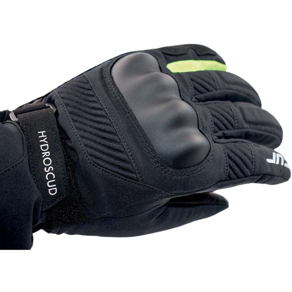 Gants Moto T-UR T924HU G-TWO PRO HYDROSCUD Noir Jaune Fluo