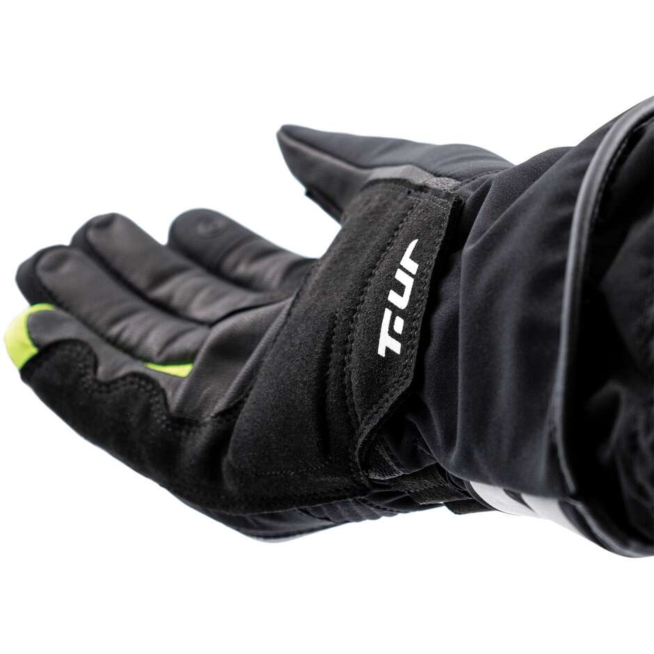 Gants Moto T-UR T924HU G-TWO PRO HYDROSCUD Noir Jaune Fluo