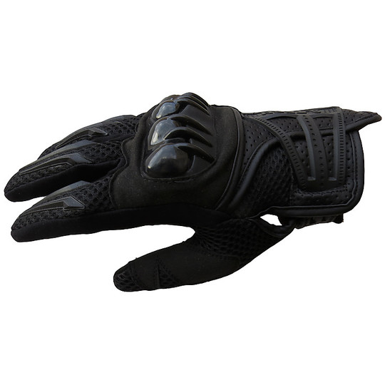 Gants moto été Black Panther 624 Air cuir et tissu avec protections neuf 2014