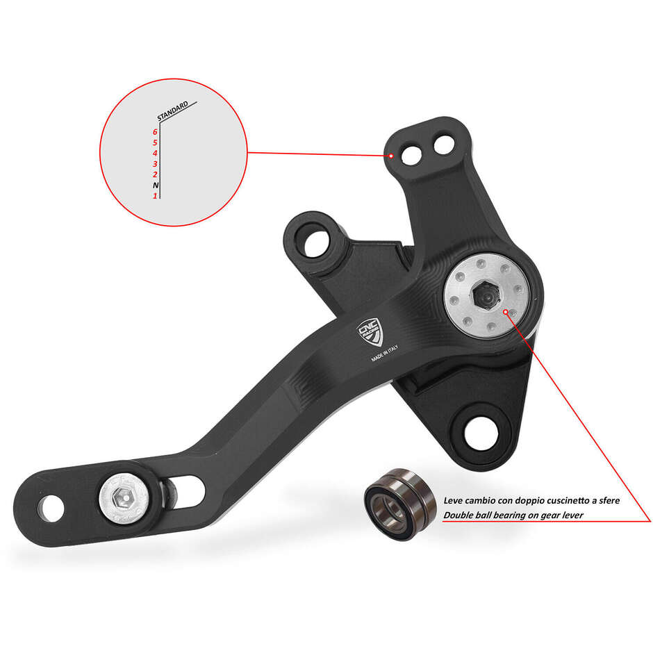 Gear lever PEC06 Ducati Multistrada V4 V4S V4 Pikes Peak V4 RS V4 Rally - SLIDE CNC Racing Black