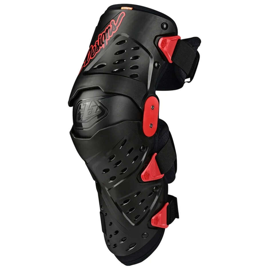 Genouillère de protection ultra-résistante Troy Lee Designs Triad, noire et rouge