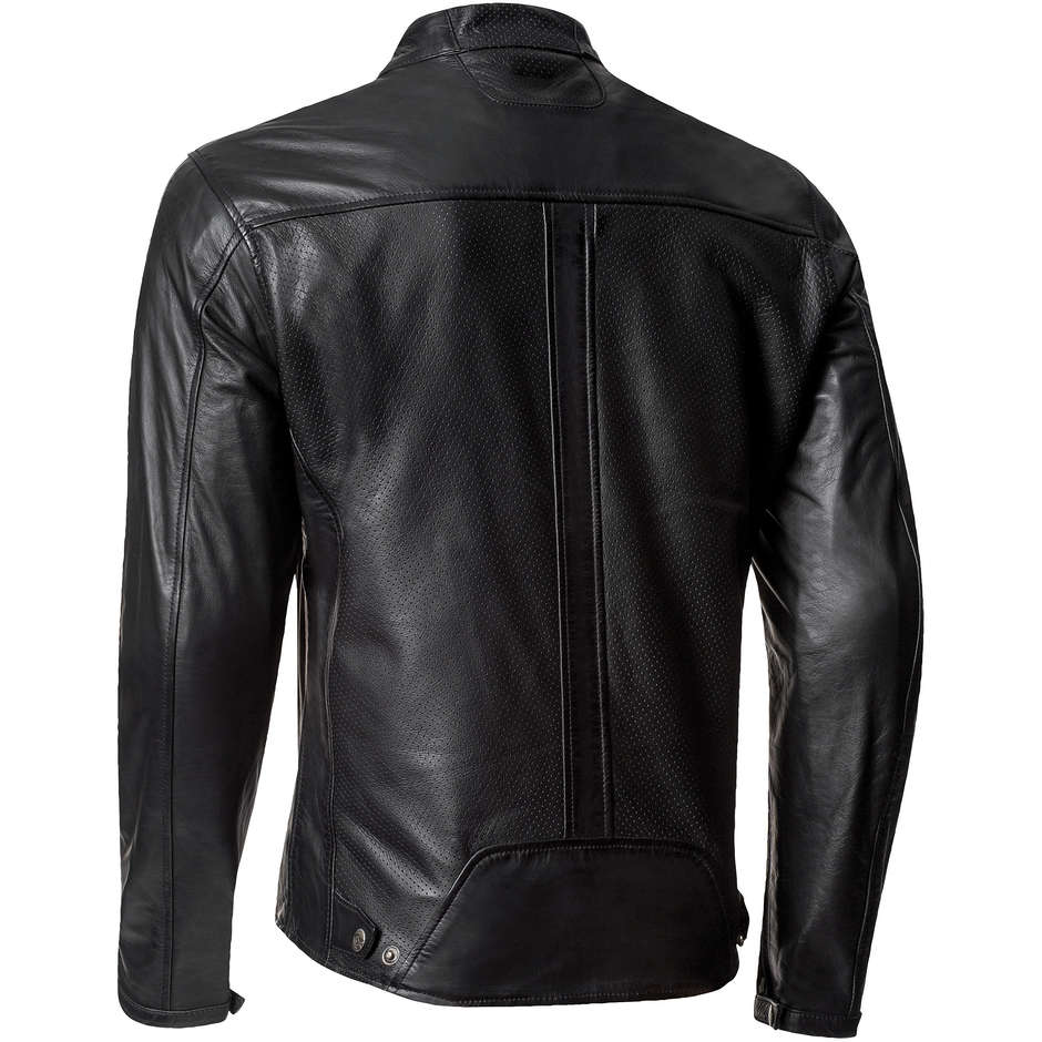 Genuine Leather Ixon Perforated Motorcycle Jacket Model Crank Air Black