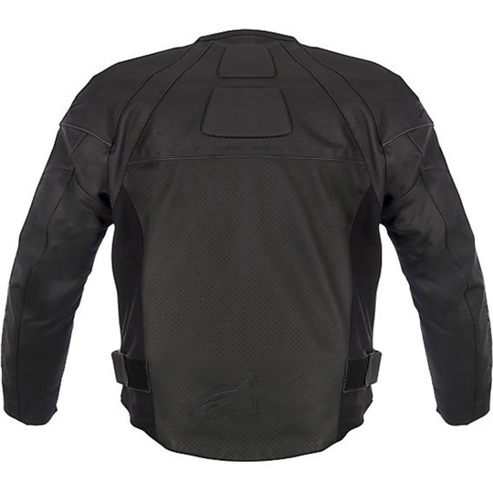 Genuine Leather Motorcycle Jacket Alpinestar TZ-1 Reload Black