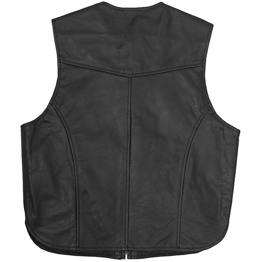 Genuine Leather Motorcycle Vest Custom In-Pro Model Black Out