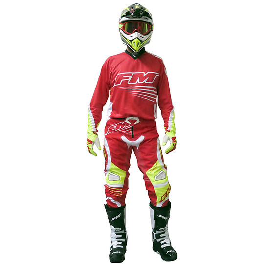Gestrickte Moto Cross Enduro Racing X24 FM Force Red Yellow