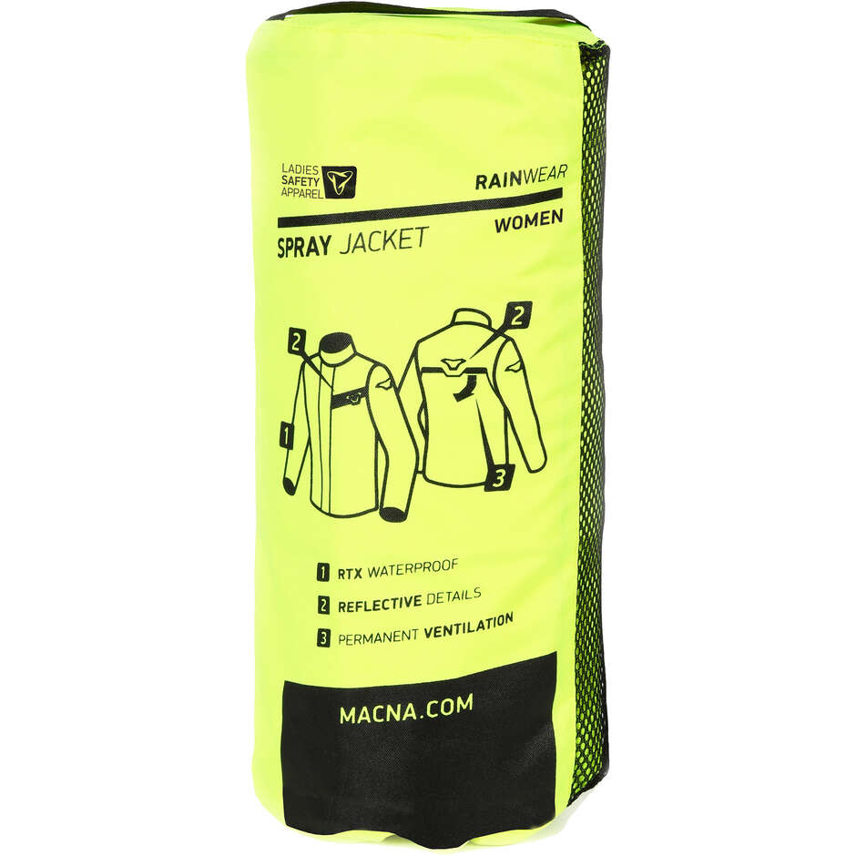 Giacca Antipioggia Moto Donna Macna Spray Fluo Giallo
