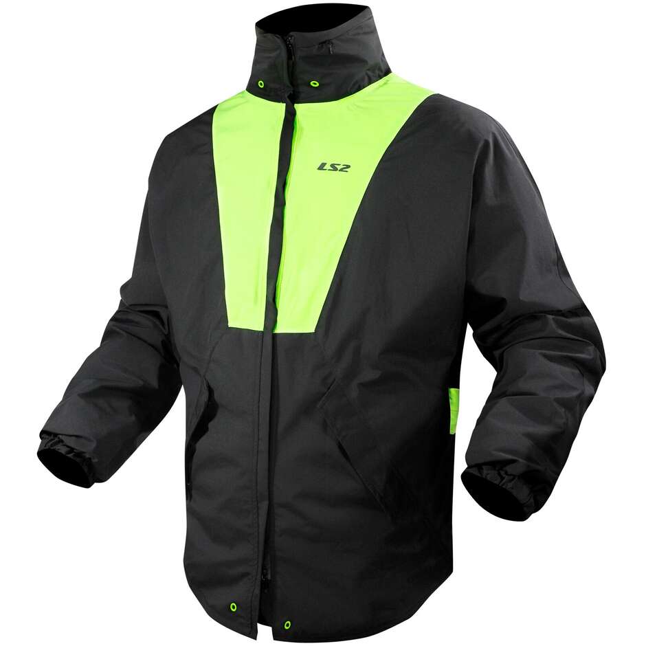 Giacca Antipioggia Moto Ls2 X-RAIN Nero H-V Giallo