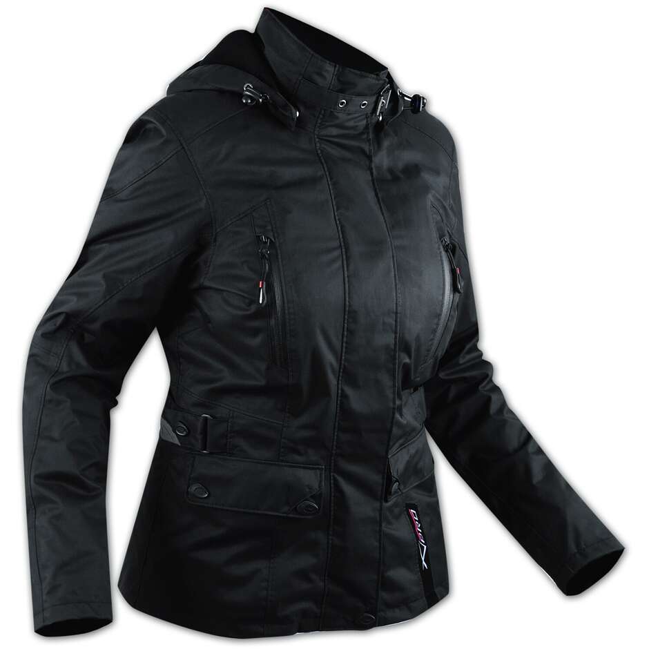 Giacca Donna Moto In Tessuto American Pro PARIS Lady Black
