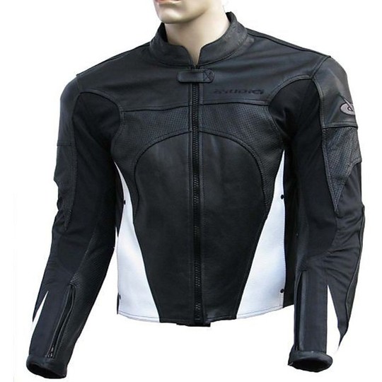 Giacca Giubbotto Moto In Pelle Giudici Modello Diablo Sport