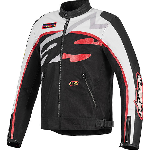 Giacca Moto AXTON JACKET Nero Bianco Rosso taglia 2XL