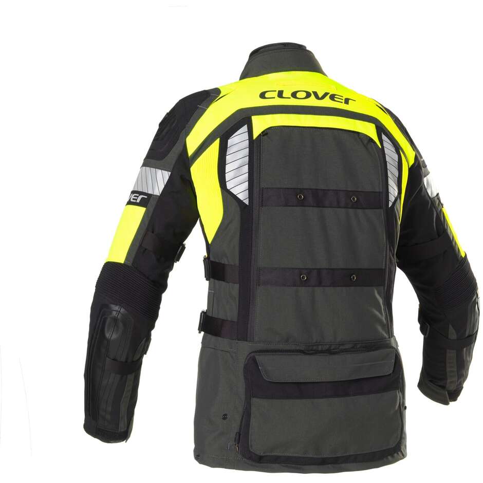 Giacca Moto Clover CROSSOVER 4 WP AIRBAG Giallo Grigio Scuro