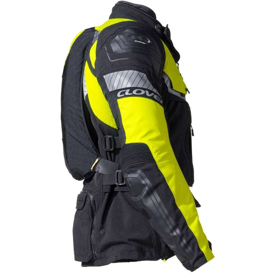 Giacca Moto Clover CROSSOVER 4 WP AIRBAG Nero Giallo