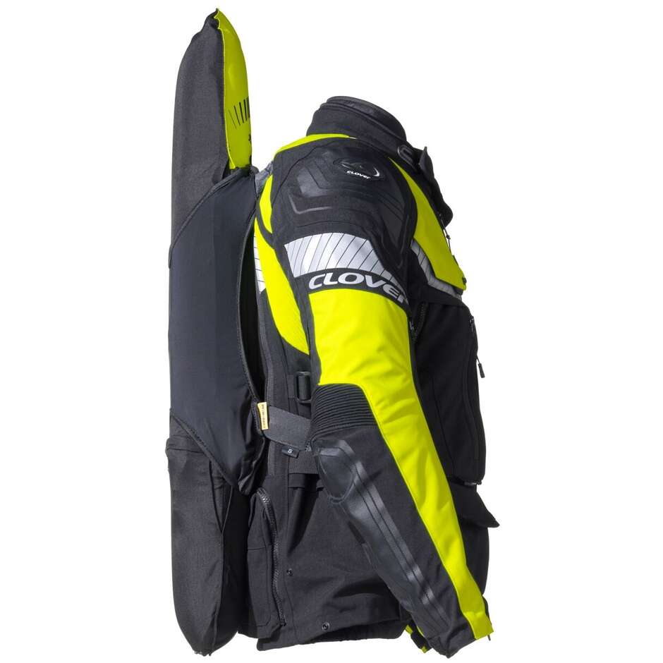 Giacca Moto Clover CROSSOVER 4 WP AIRBAG Nero Giallo