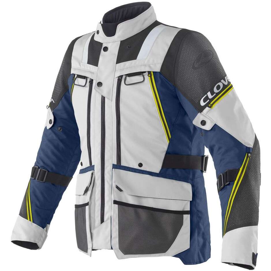 Giacca Moto Clover OUTLAND 3 WP navy grigio