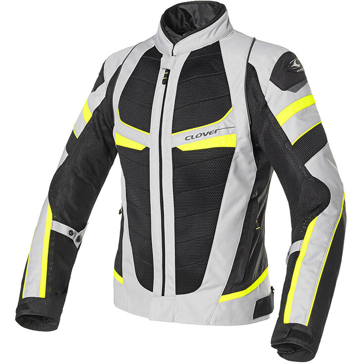 Giacca Moto RAINJET 2 WP MESH Grigio Chiaro Giallo taglia M