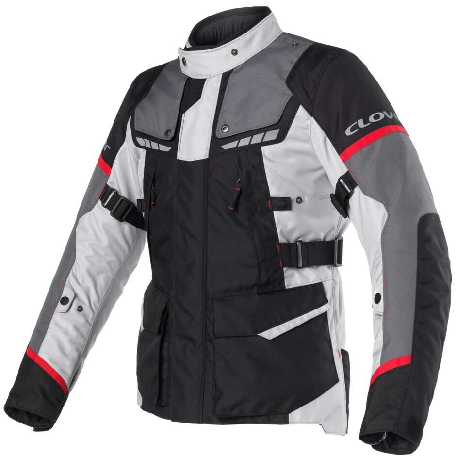 Giacca Moto Clover SCOUT 4 WP Nero Grigio Rosso