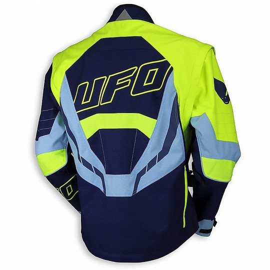 Giacca Moto Cross Enduro Ufo Jacket Nero Blu Neon