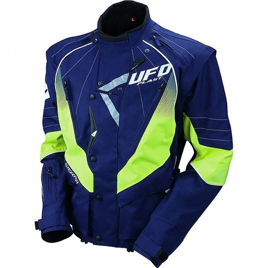 Giacca Moto Cross Ufo  ENDURO Jacket Blu Giallo Fluo