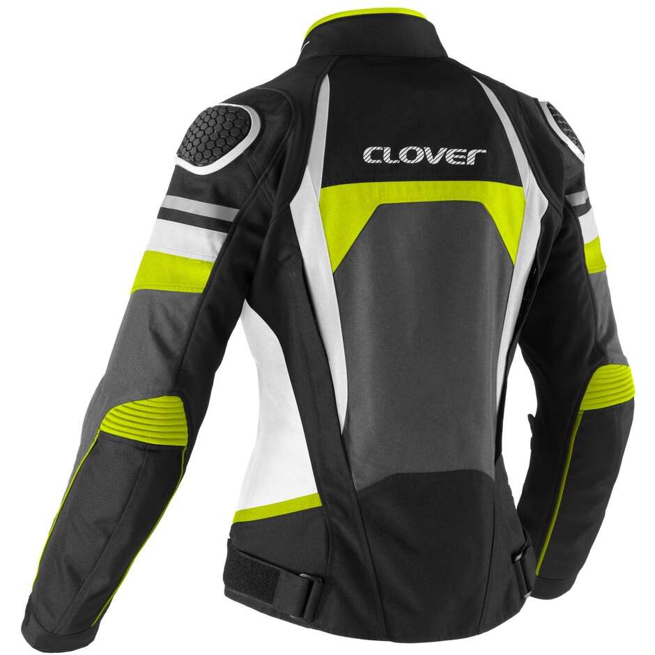 Giacca Moto Donna Clover AIRBLADE 5 LADY Bianco Giallo Nero
